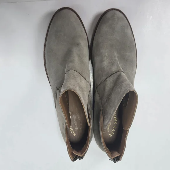 Kork-Ease Ryder Taupe Suede Leather Ankle Bootie Boots w/zippered Heels Size 10M - Picture 5 of 11